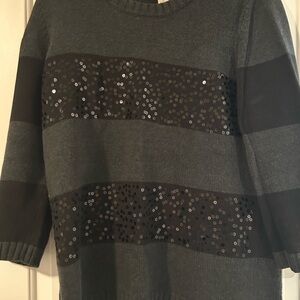 LOFT Charcoal Sequin Women's Sweater